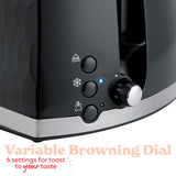 Russell Hobbs toaster black 2 slice model imported from the UK