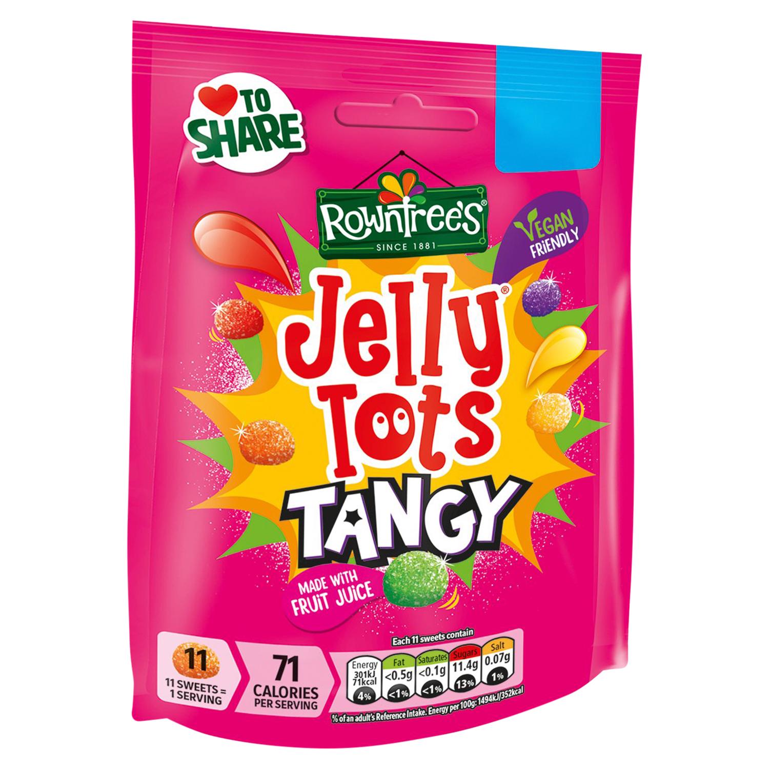 Rowntree's Jelly Tots tangy sweets sharing bag 140g (British brand)