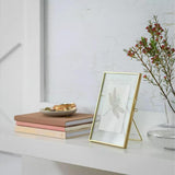 Habitat Skinny Metal Easel Picture Frame - Gold - 21x17cm