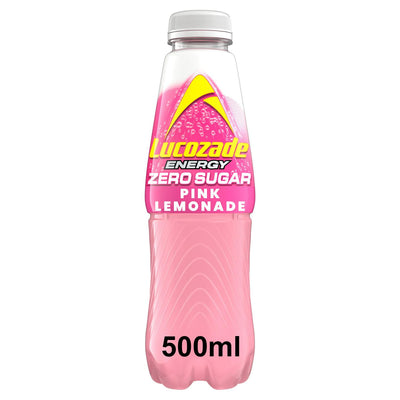 Lucozade Energy Zero Pink Lemonade Sugar Free Drink 500ml