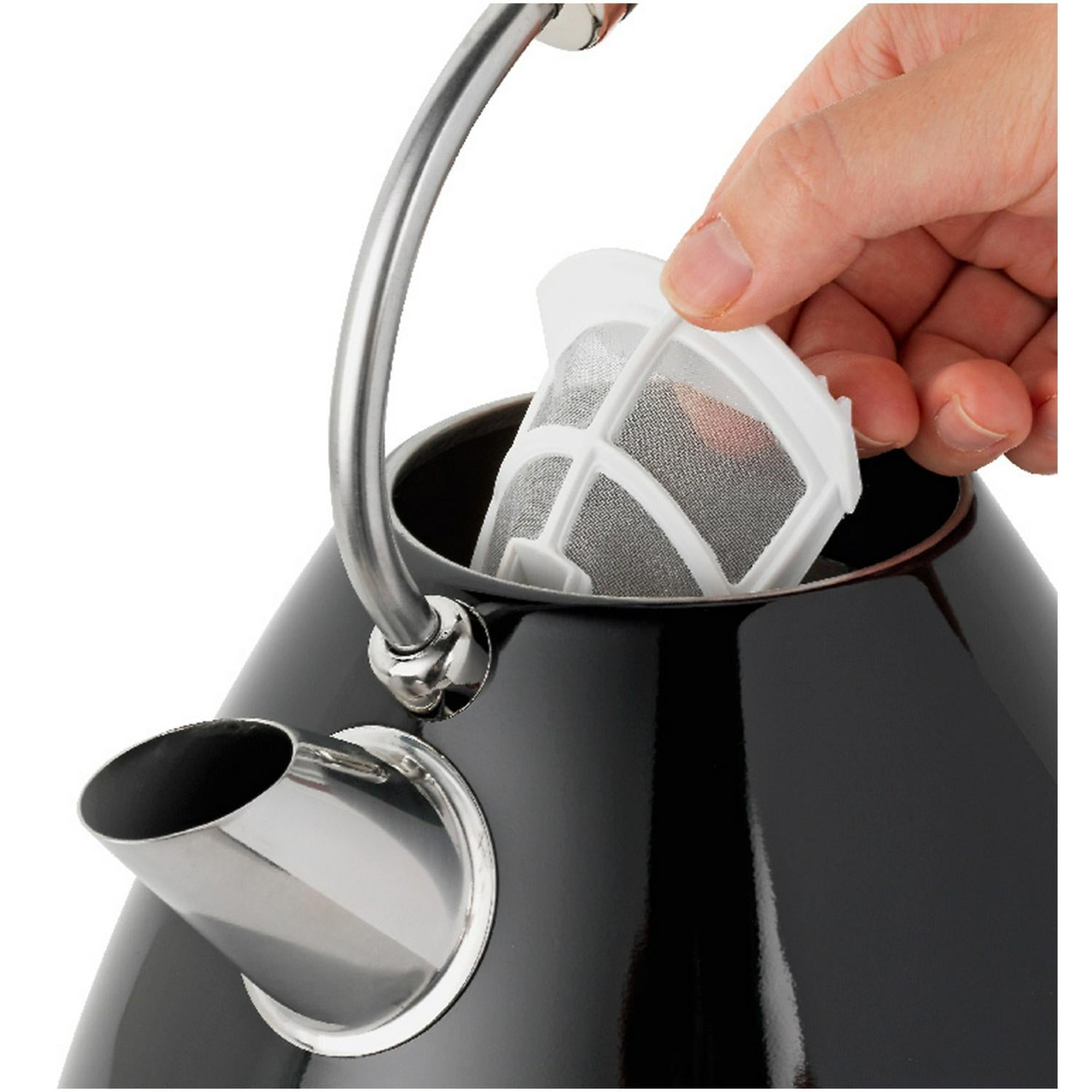 Cookworks metal pyramid kettle black 1.7L - British product