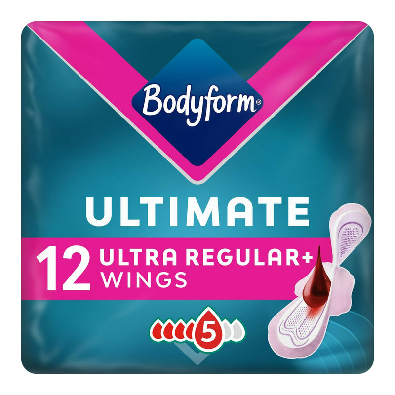 Bodyform Sanitary Towels Ultimate Ultra Regular Wings 12 Pack - British product
