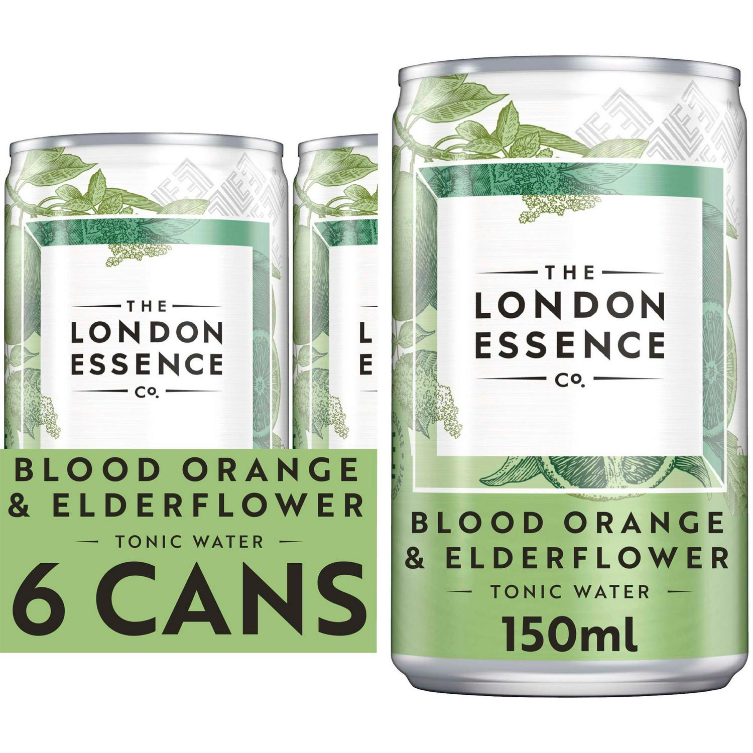 London Essence Co. Blood Orange Elderflower Tonic Water 6x150ml, UK version