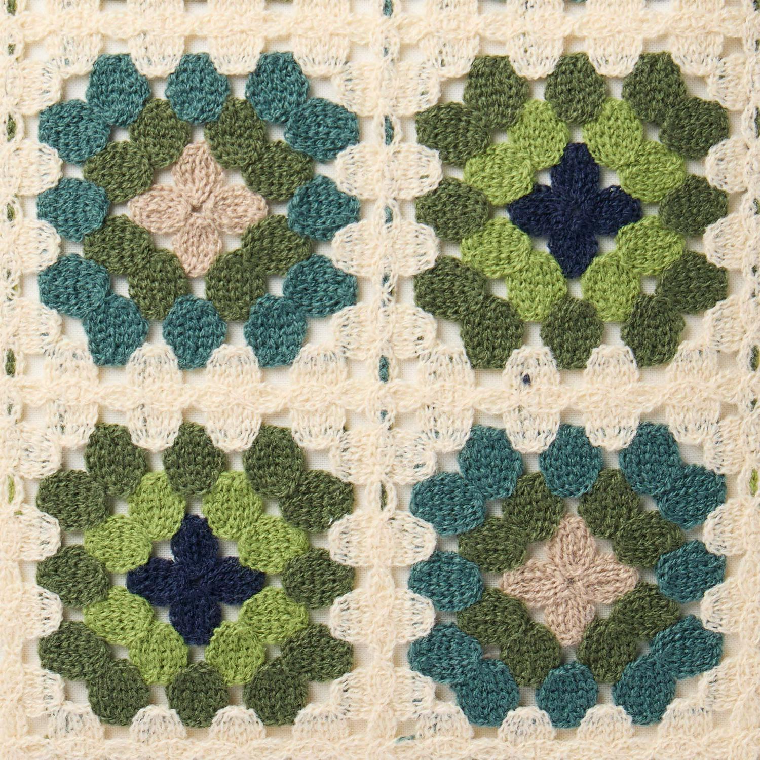 Sainsbury's Home crochet cushion green 43x43cm (British brand)