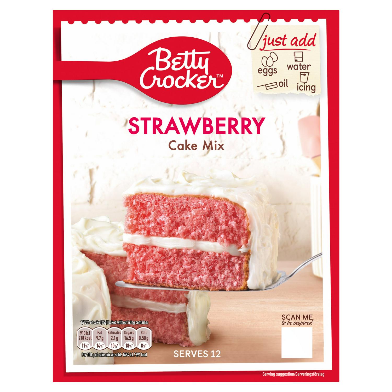 Betty Crocker Strawberry Cake Mix 425g - British product