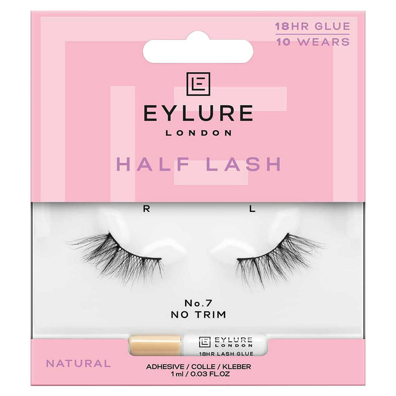 Half Strip False Eyelashes with 18-Hour Adhesive, Latex-Free