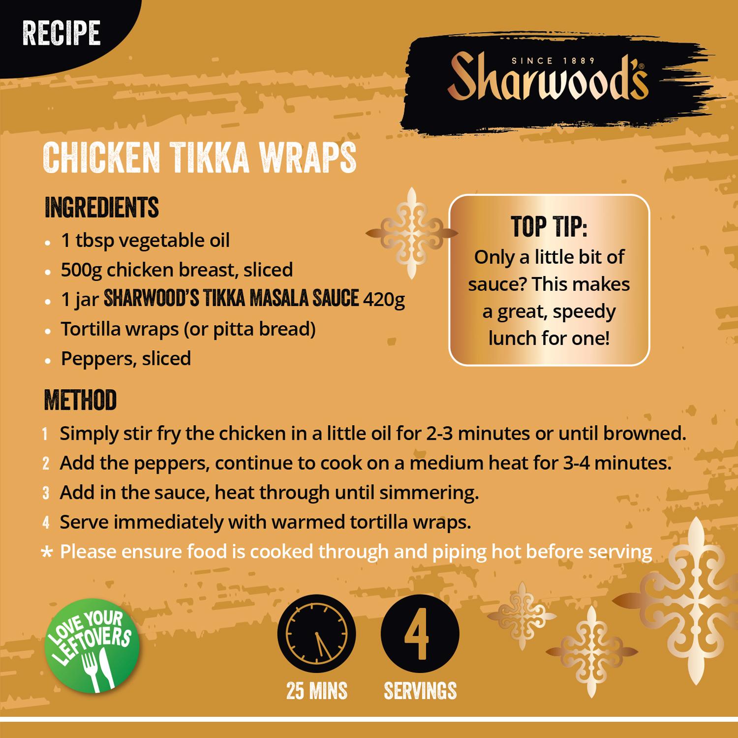 Sharwood's Tikka Masala Curry Sauce 420g, imported from the UK