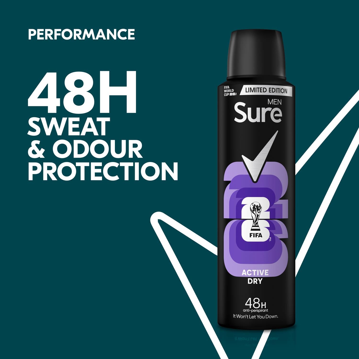 Sure 48hr Men Active Dry Anti-Perspirant Deodorant Aerosol 150ml