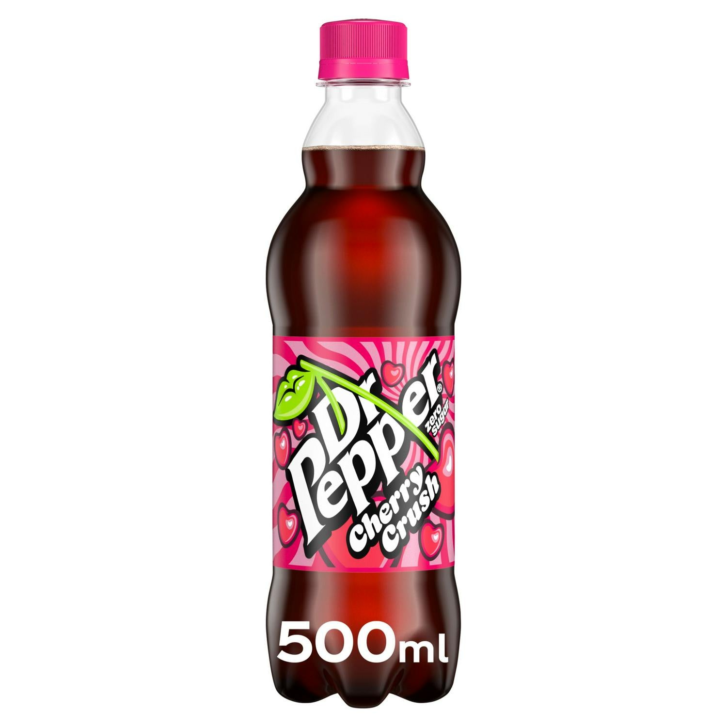 Dr Pepper Zero Cherry Crush soft drink 500ml - British product
