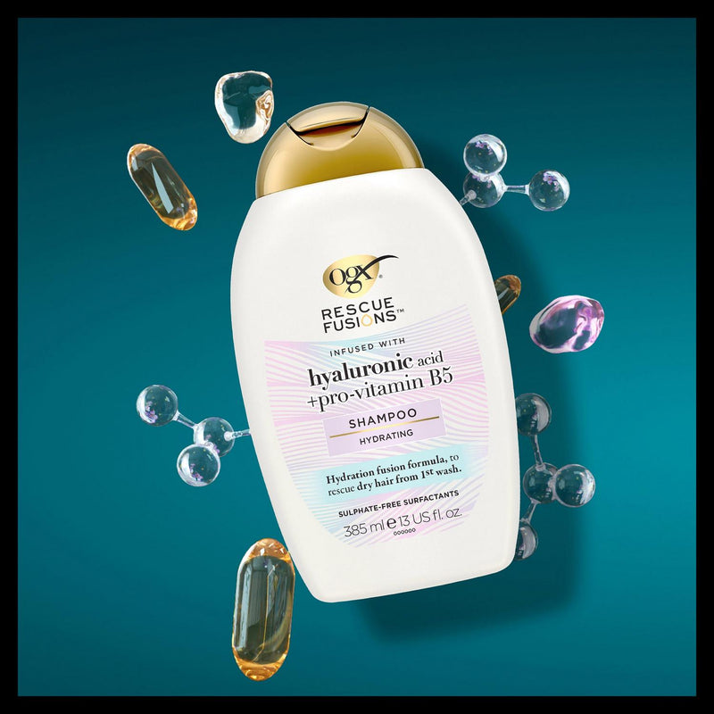 OGX Rescue Fusions Hyaluronic Acid Shampoo, imported from the UK