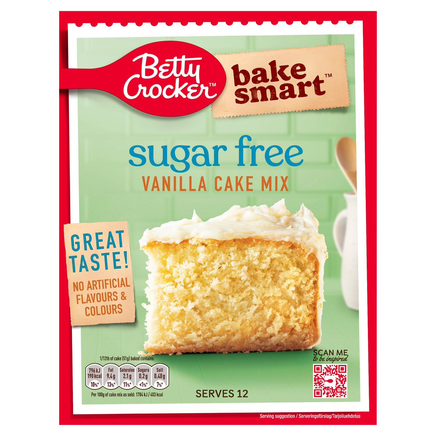 Betty Crocker Sugar Free Vanilla Cake Mix 350g - British product