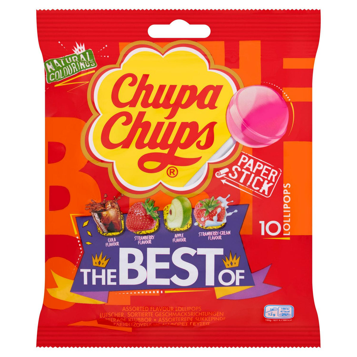 Chupa Chups the Best Assorted Flavour Lollipops x10 120g