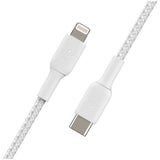 Belkin Braided USB-C to Lightning Cable White 1M - British product