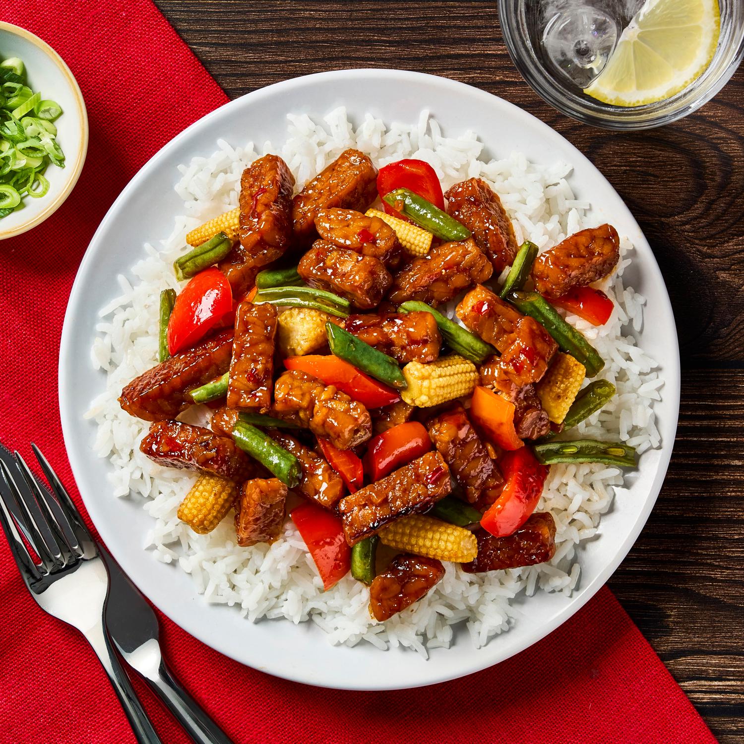 Tiba Sweet Chilli Tempeh Pieces 200g, imported from the UK