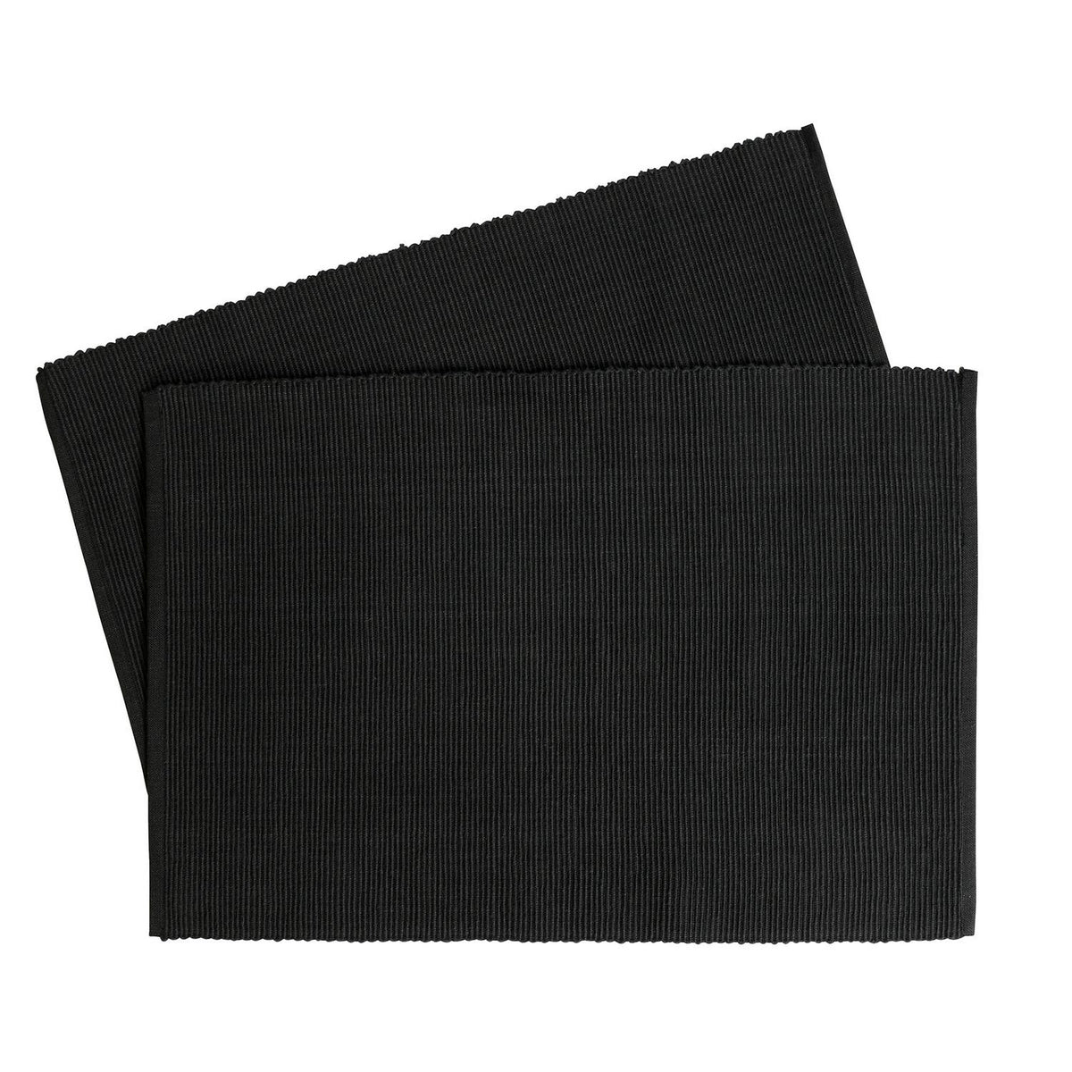 Habitat Ribbed Placemat Charcoal 2pk