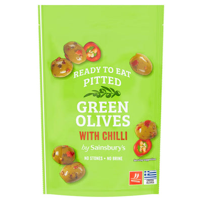 Olives vertes dénoyautées Sainsbury's au piment 70g