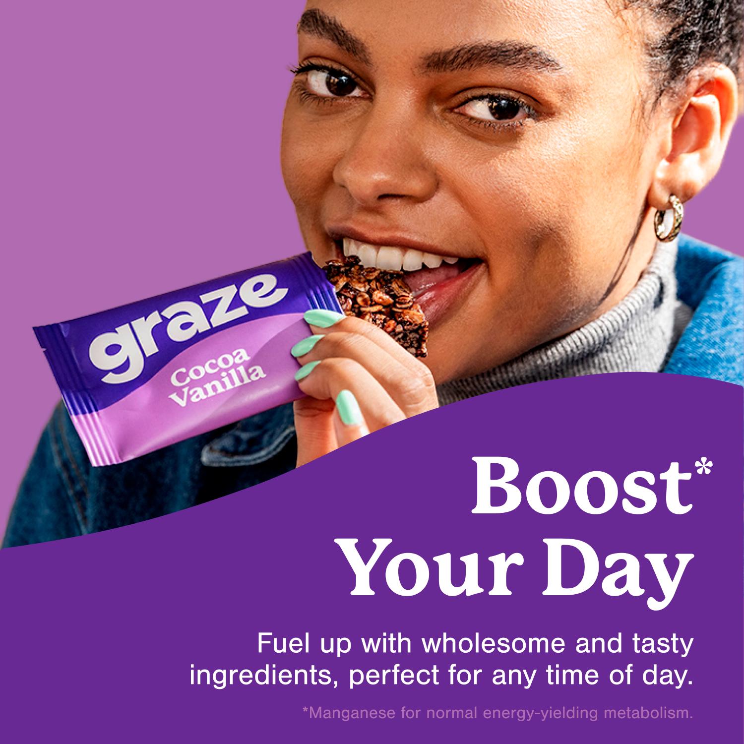 Graze cocoa vanilla oat flapjack bars 4-pack - British product