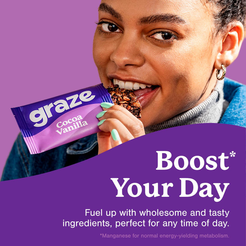 Graze cocoa vanilla oat flapjack bars 4-pack - British product