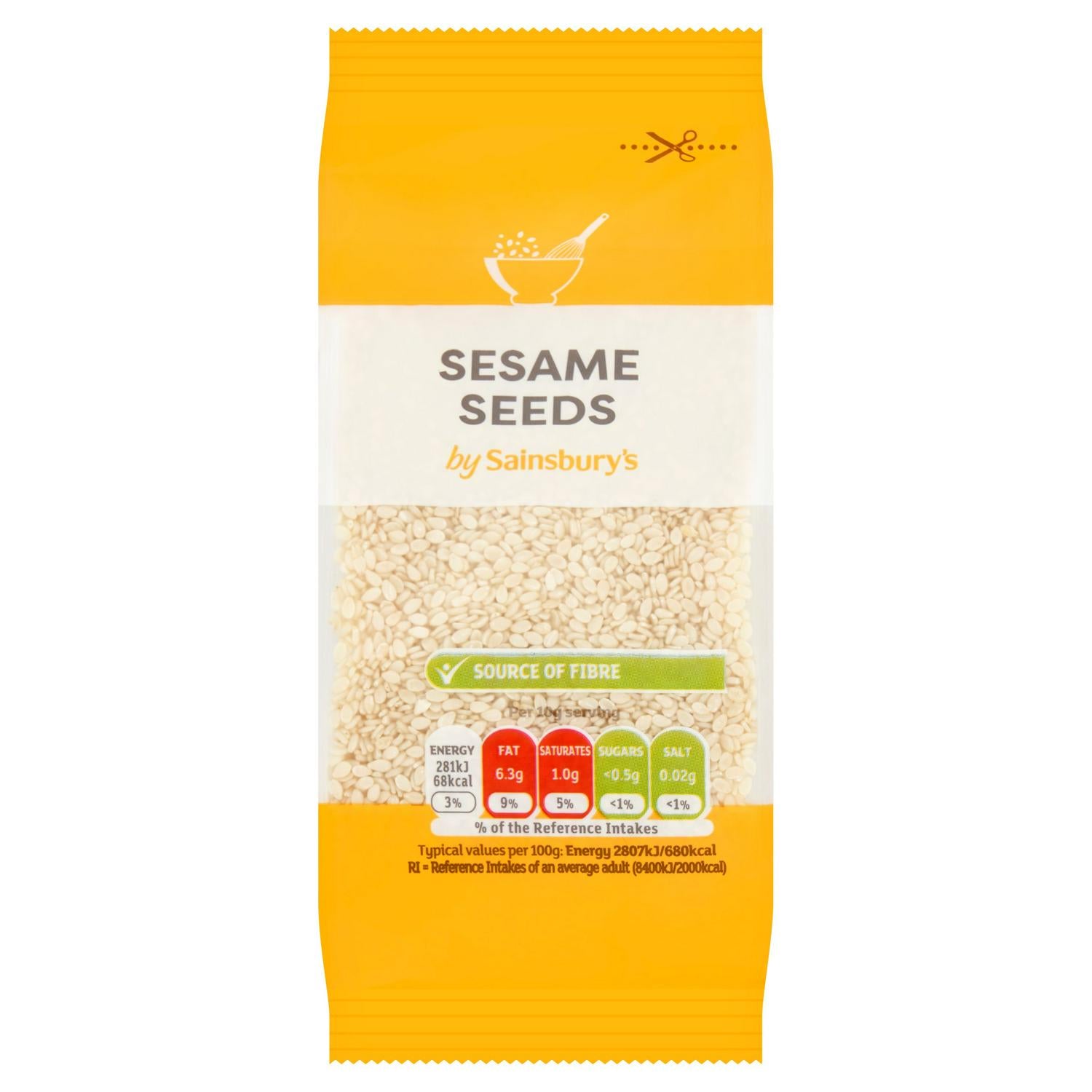 Sainsbury's Sesame Seeds 100g resealable pack (British brand)