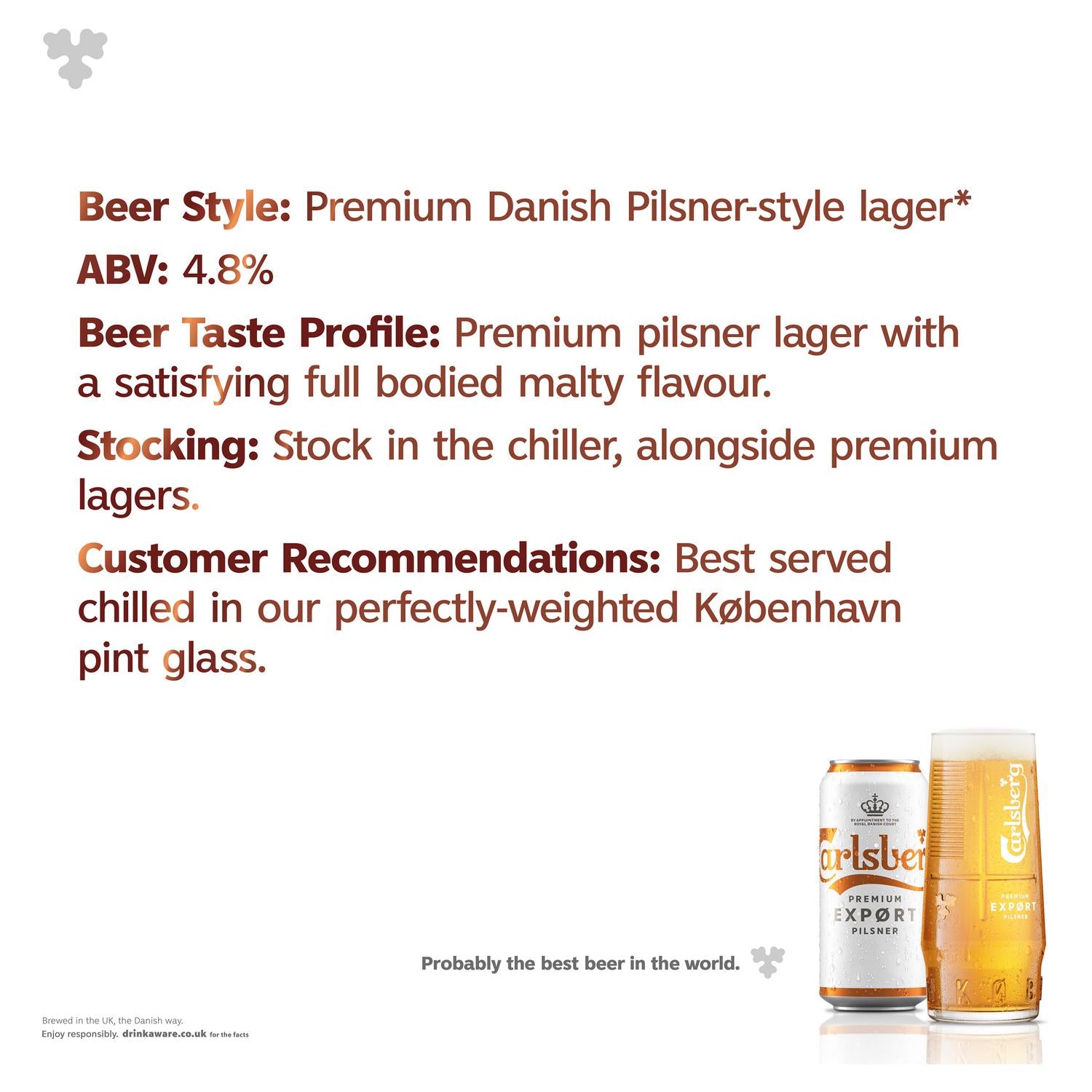 Carlsberg Export Lager Beer 4x568ml - British product