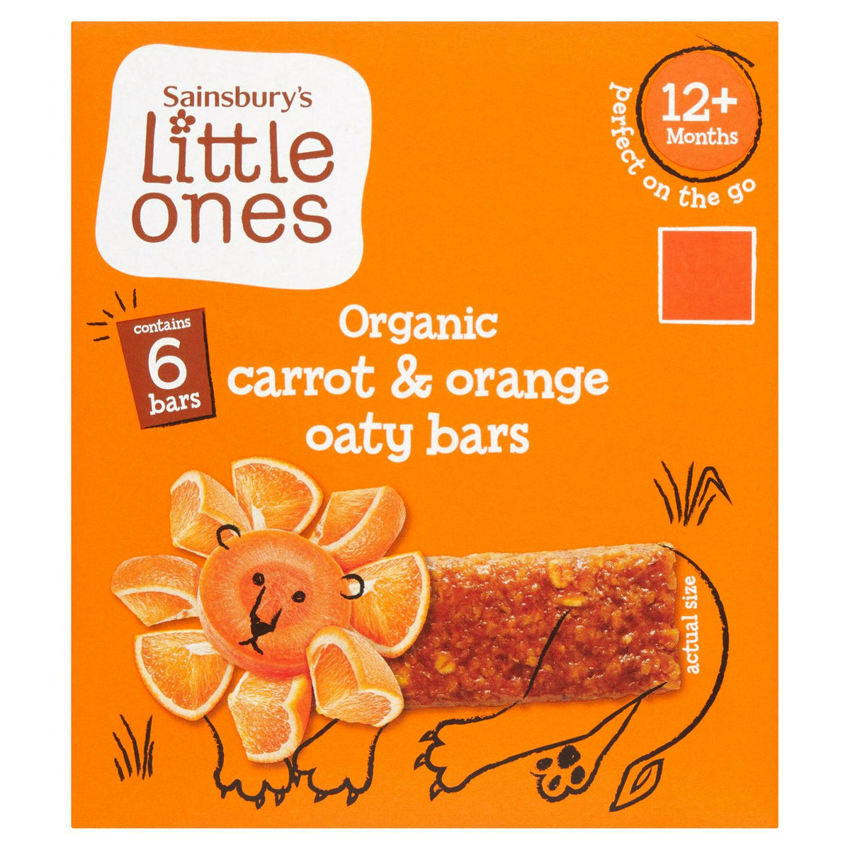 Organic Wholegrain Oat and Raisin Snack Bars with Carrot and Orange, 6-Pack 23g Each