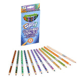 Crayola Swirl Pencils Pack of 12 Rainbow Variants - British product