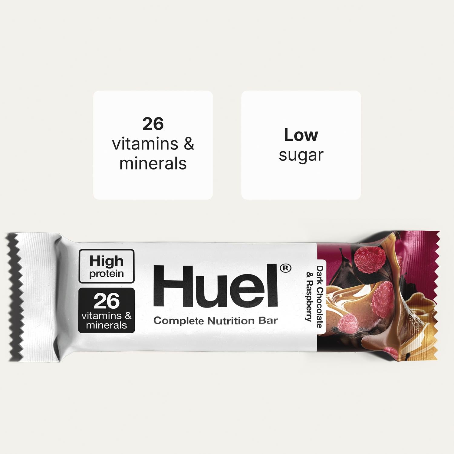 Huel Dark Chocolate & Raspberry Bar 55g, UK version