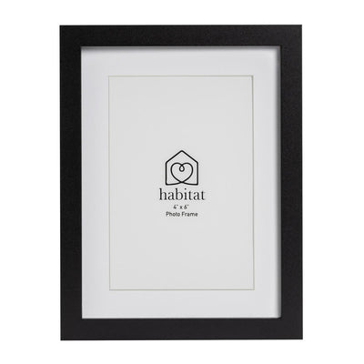 Habitat Einzel-Passpartout-Fotorahmen Schwarz 4x6 Zoll