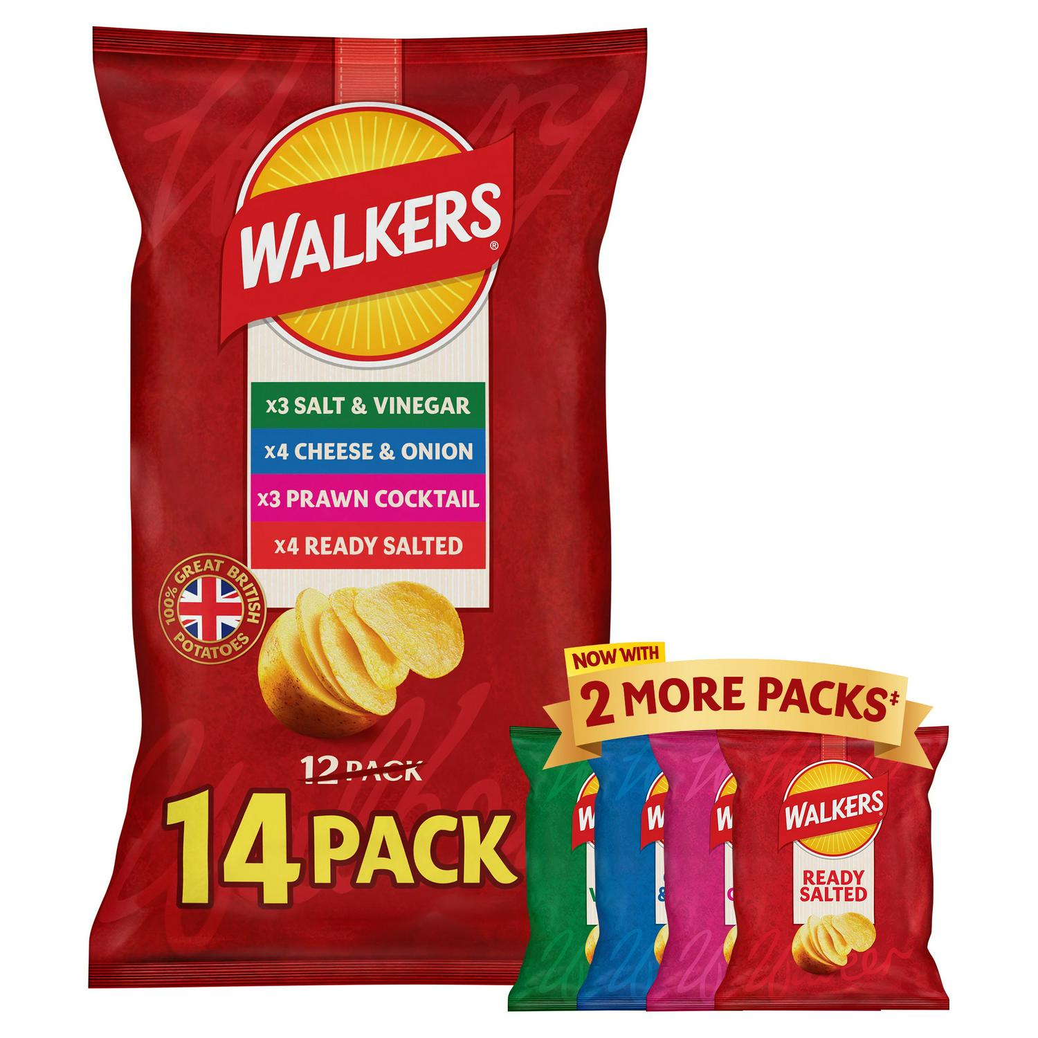 Walkers Classic Variety Multipack Crisps 12x25g (British brand)