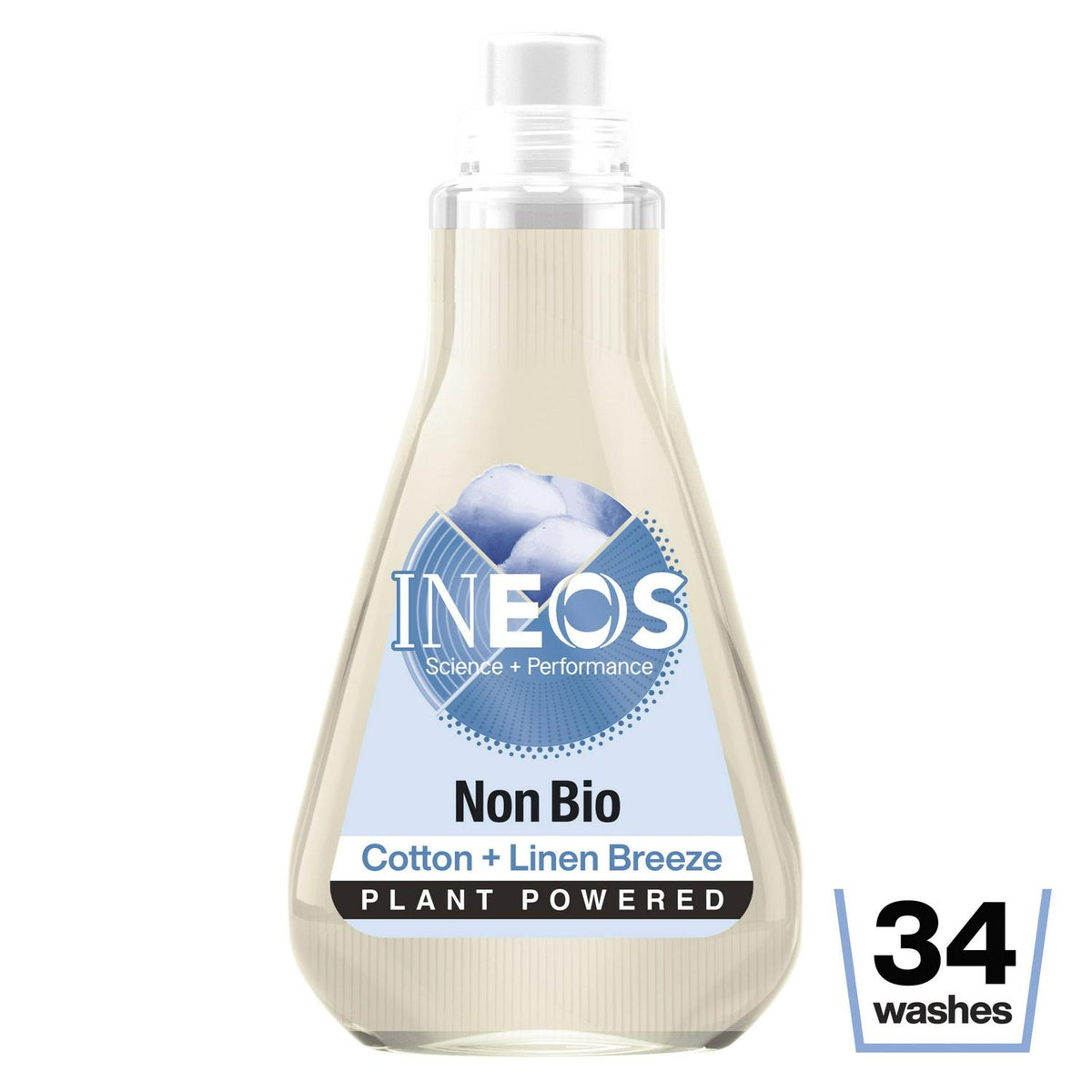 Ineos Cotton + Linen Breeze Non Bio Sensitive Laundry Detergent Liquid 34 Washes