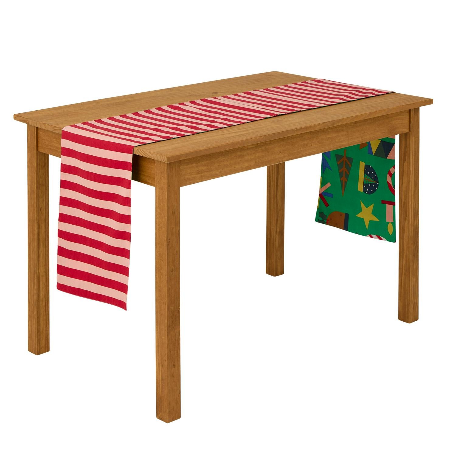Habitat Festival Icons & Stripe Reversible Cotton Table Runner