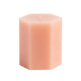 Habitat Small Hexagon Pillar Candle - Blush