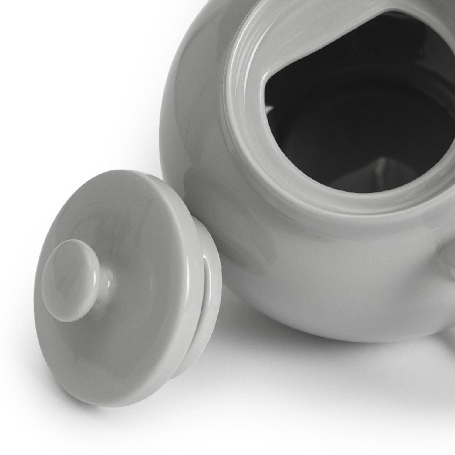 Habitat grey ceramic teapot durable stoneware curved handle, UK version