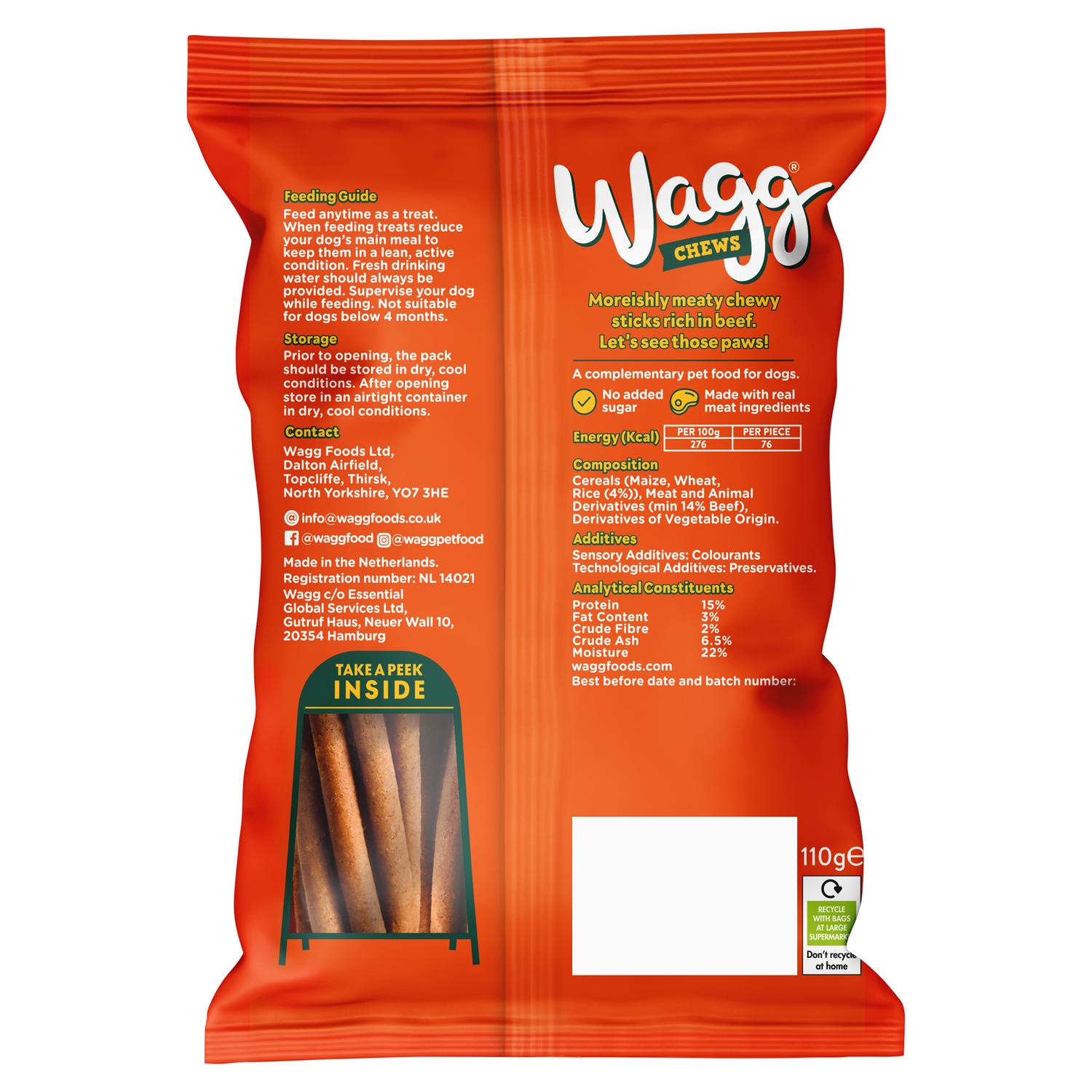 Wagg Steak Skewer Twists Dog Treats 110g (British brand)