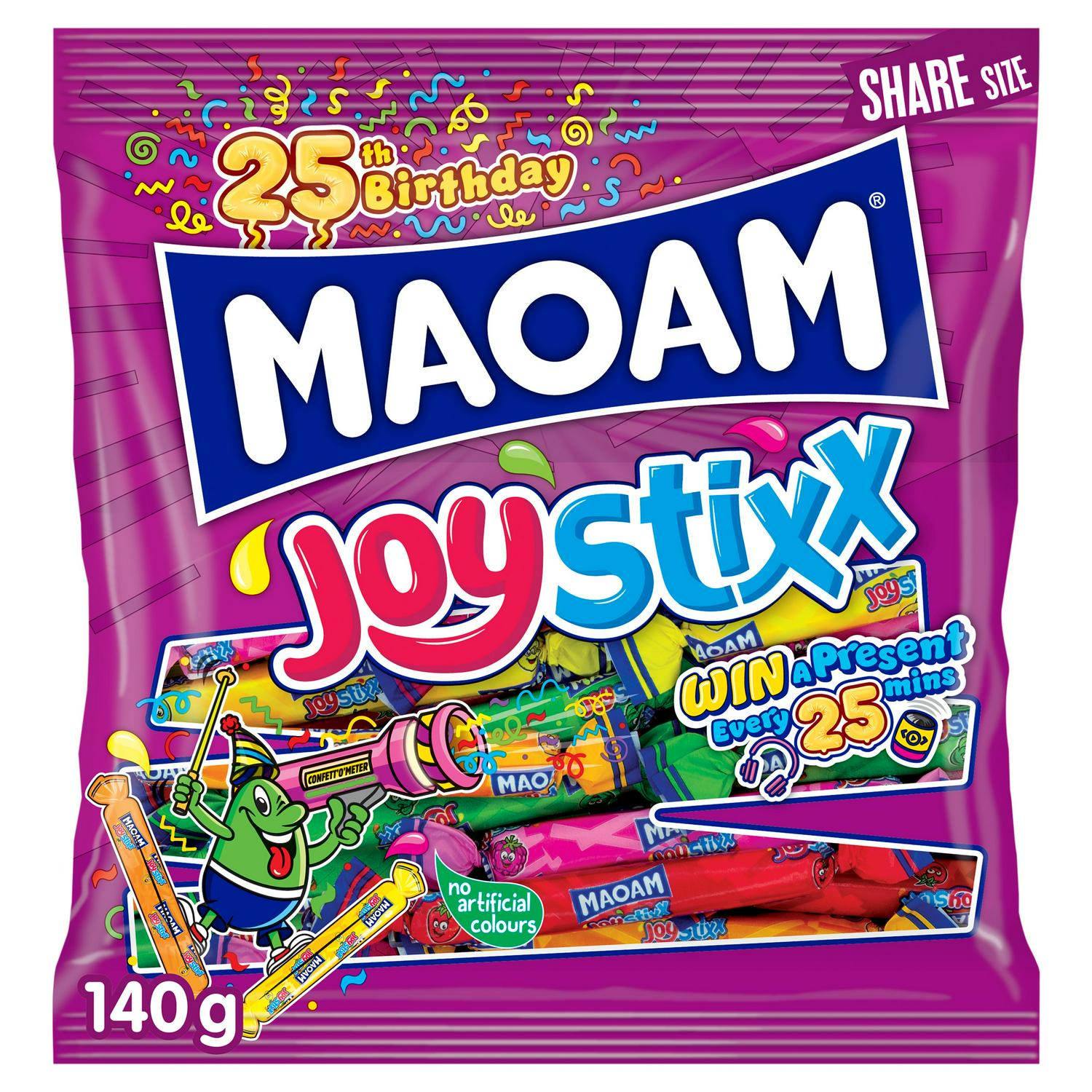 Maoam Joystixx chewy sweets 140g bag, imported from the UK