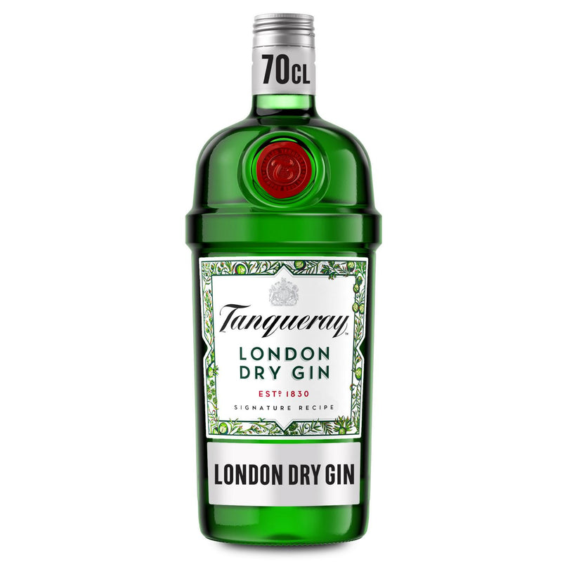 Tanqueray London Dry Gin 70cl bottle distinctive family crest (British brand)