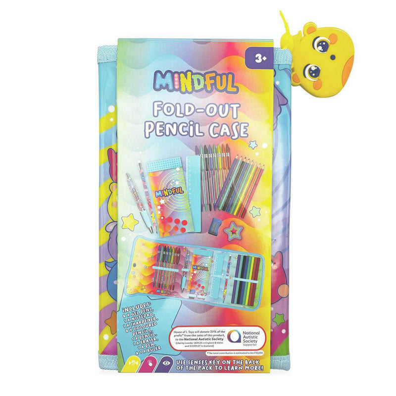 Mindful fold out pencil case stationery set multicoloured, imported from the UK