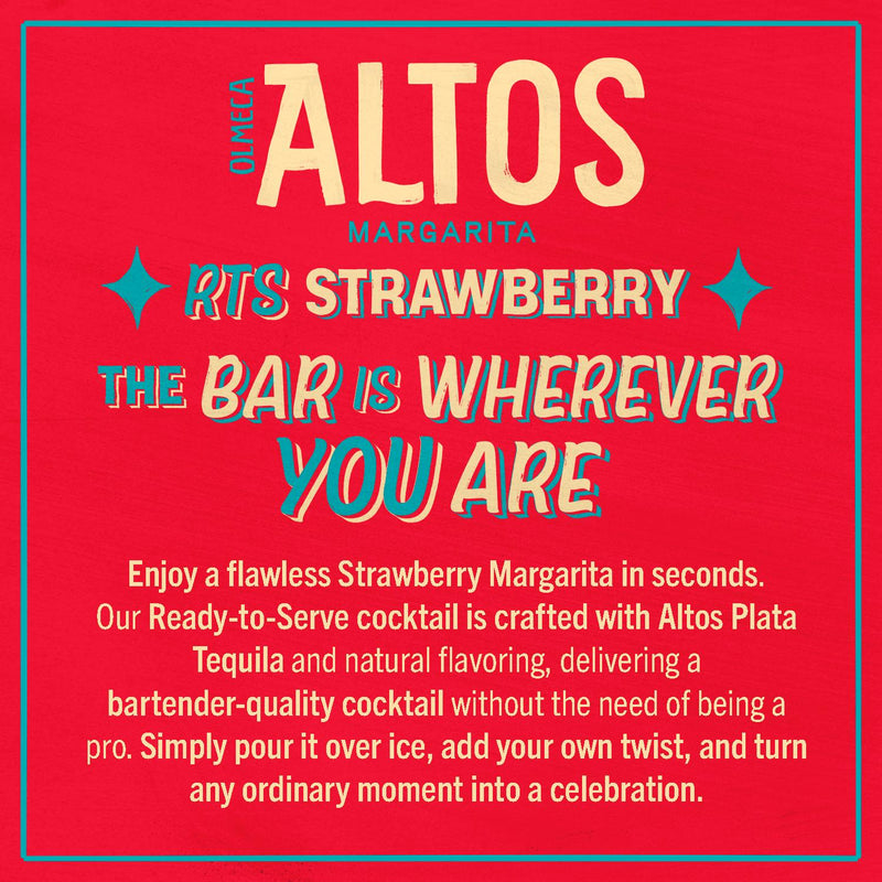 Olmeca Altos Strawberry Margarita Cocktail 75cl, imported from the UK