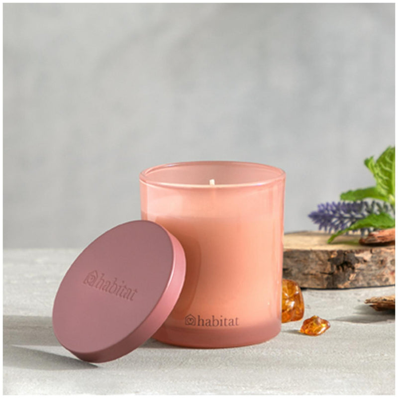 Habitat Small Candle with Lid - Patchouli & Amber - Red
