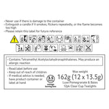 Habitat Luxe Pack of 12  Clear Cup Tealights - Pomegranate & Baies