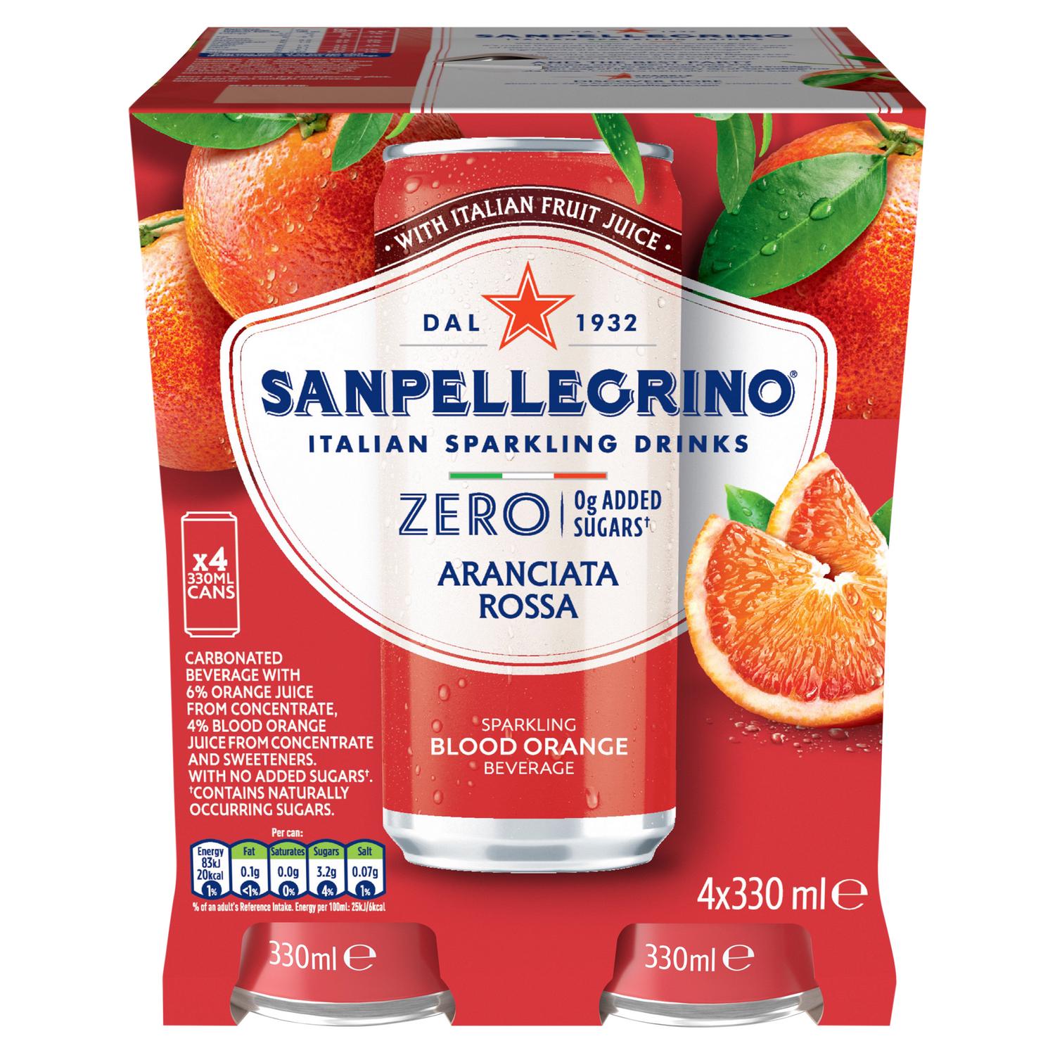 San Pellegrino Zero Blood Orange 4 x 330ml