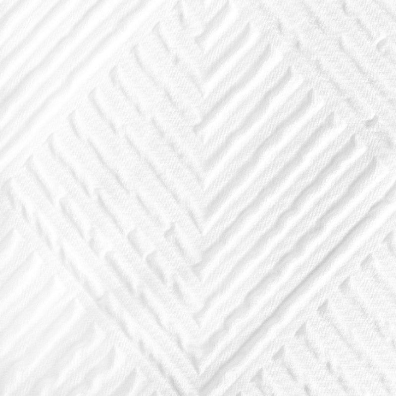 White Textured Embossed Single Bedding Set with Duvet Cover and Pillowcase