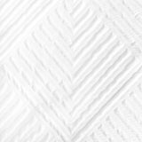 White Textured Embossed Single Bedding Set with Duvet Cover and Pillowcase