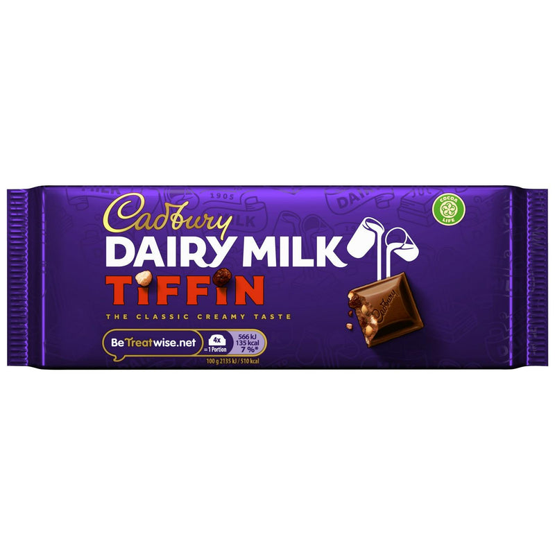 Cadbury Dairy Milk Tiffin 53g chocolate bar - British product