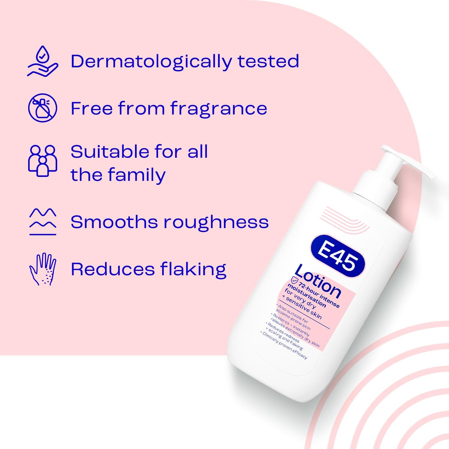E45 body lotion for very dry skin 500ml (British brand)