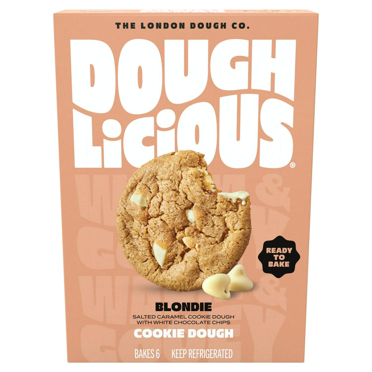 Ready to Bake Salted Caramel and White Chocolate Cookie Dough 6 x 34g