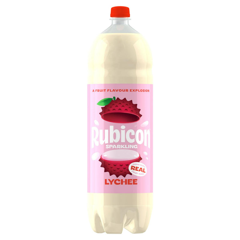 Rubicon Sparkling Lychee Juice Drink 2L, imported from the UK
