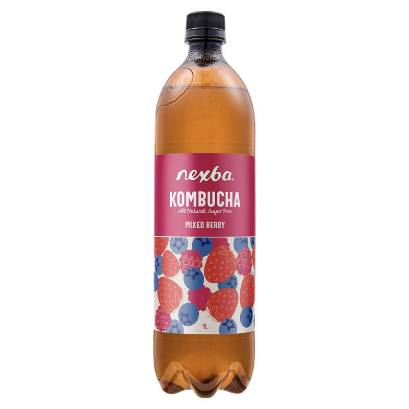 Nexba Kombucha Mixed Berry 1L, imported from the UK