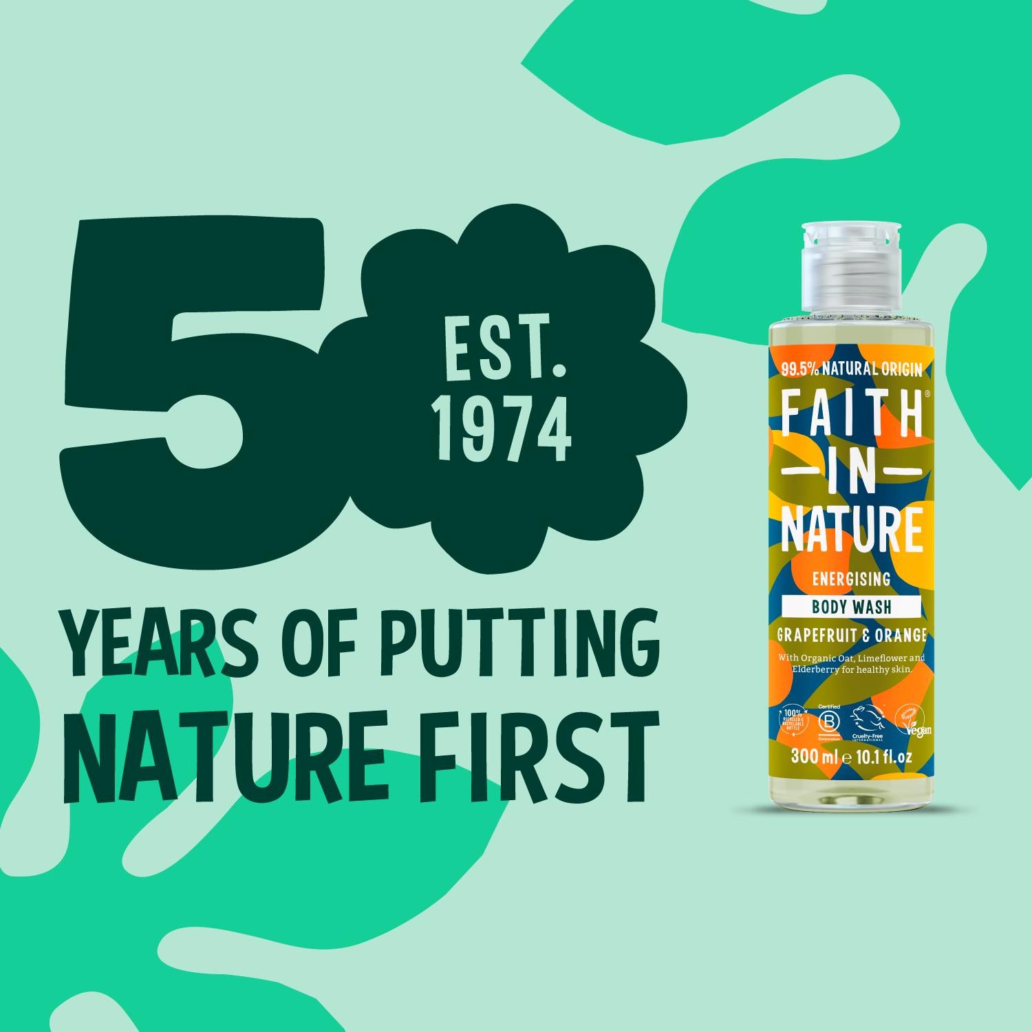 Faith in Nature Grapefruit Orange body wash 300ml - British product