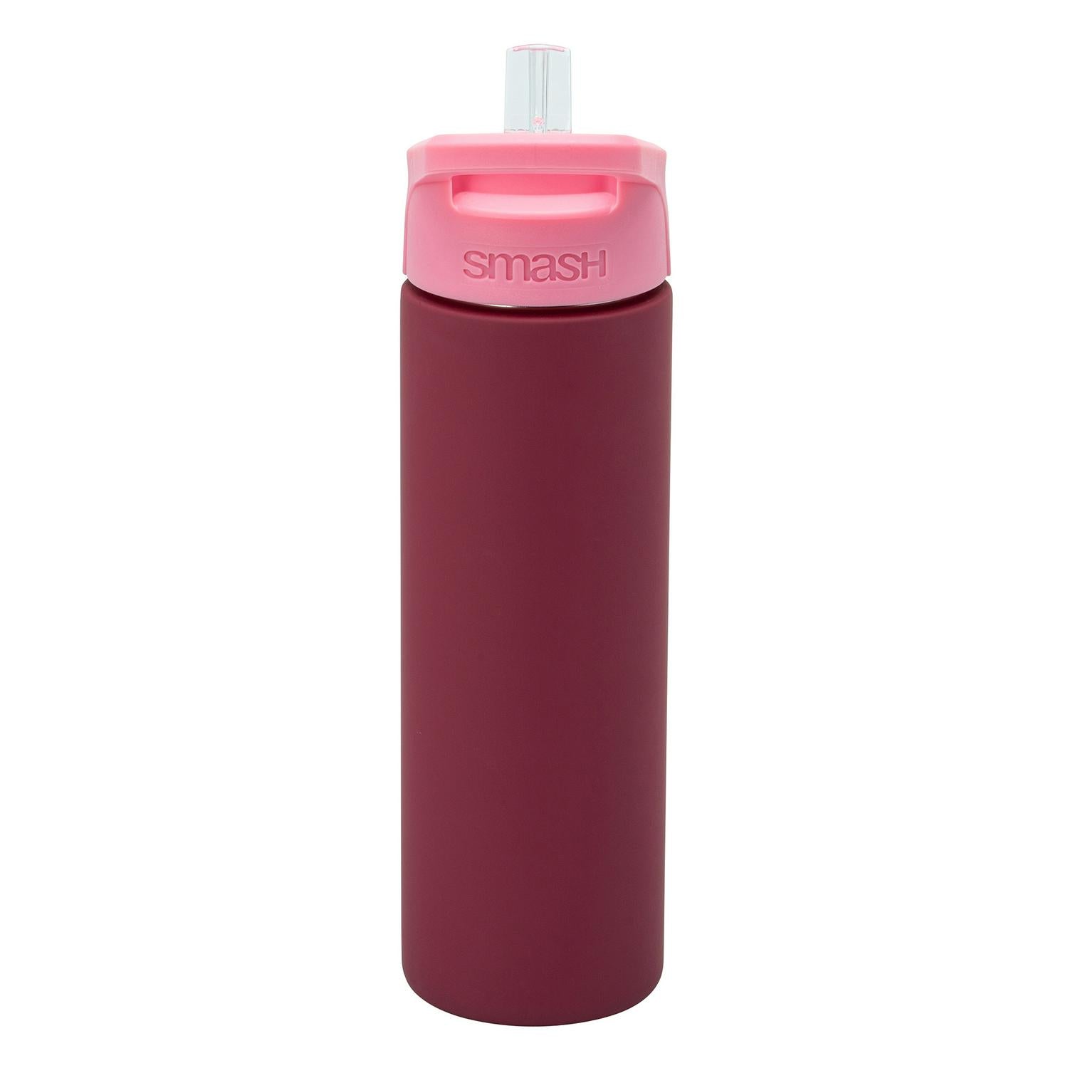 Smash kids water bottle pink burgundy (British brand)